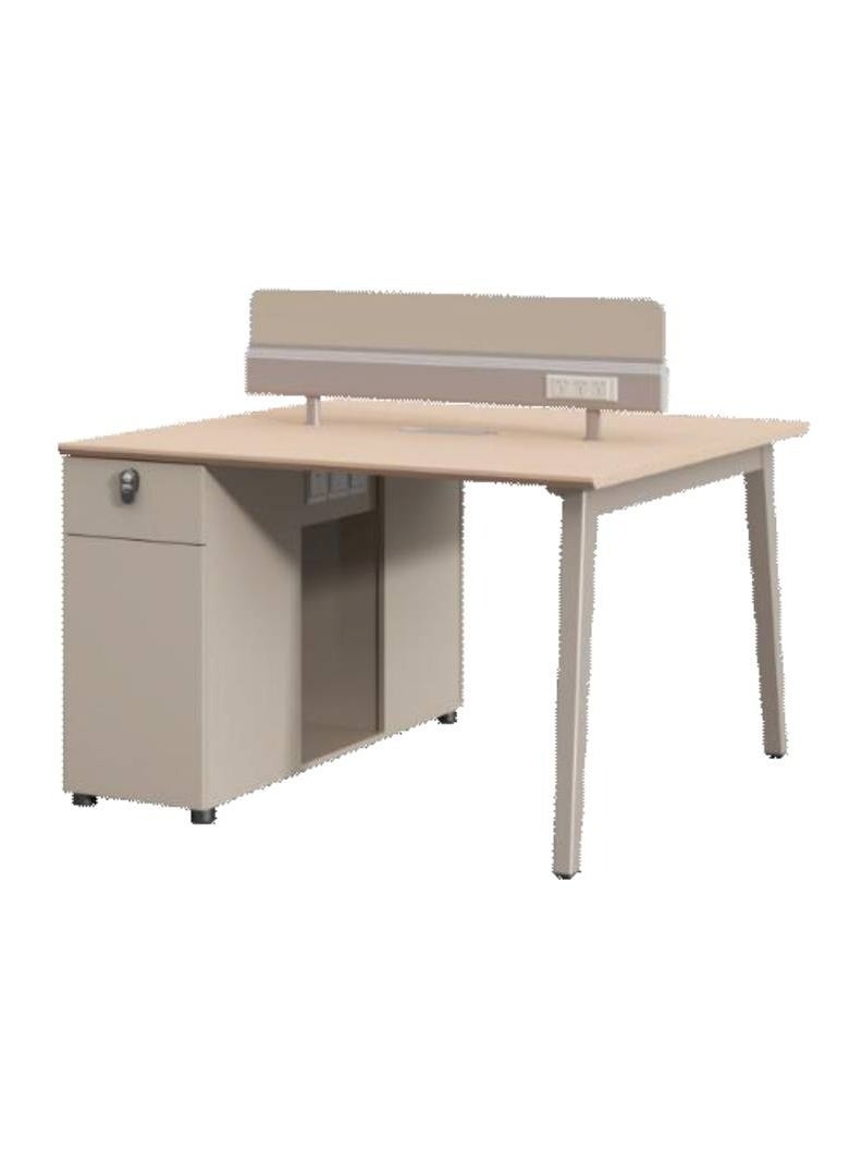 أدين مجموعة مكتب وكرسي حديثة لشخصين مع درج وفاصل وشاشة وحامل كمبيوتر مكتبي - Image 3